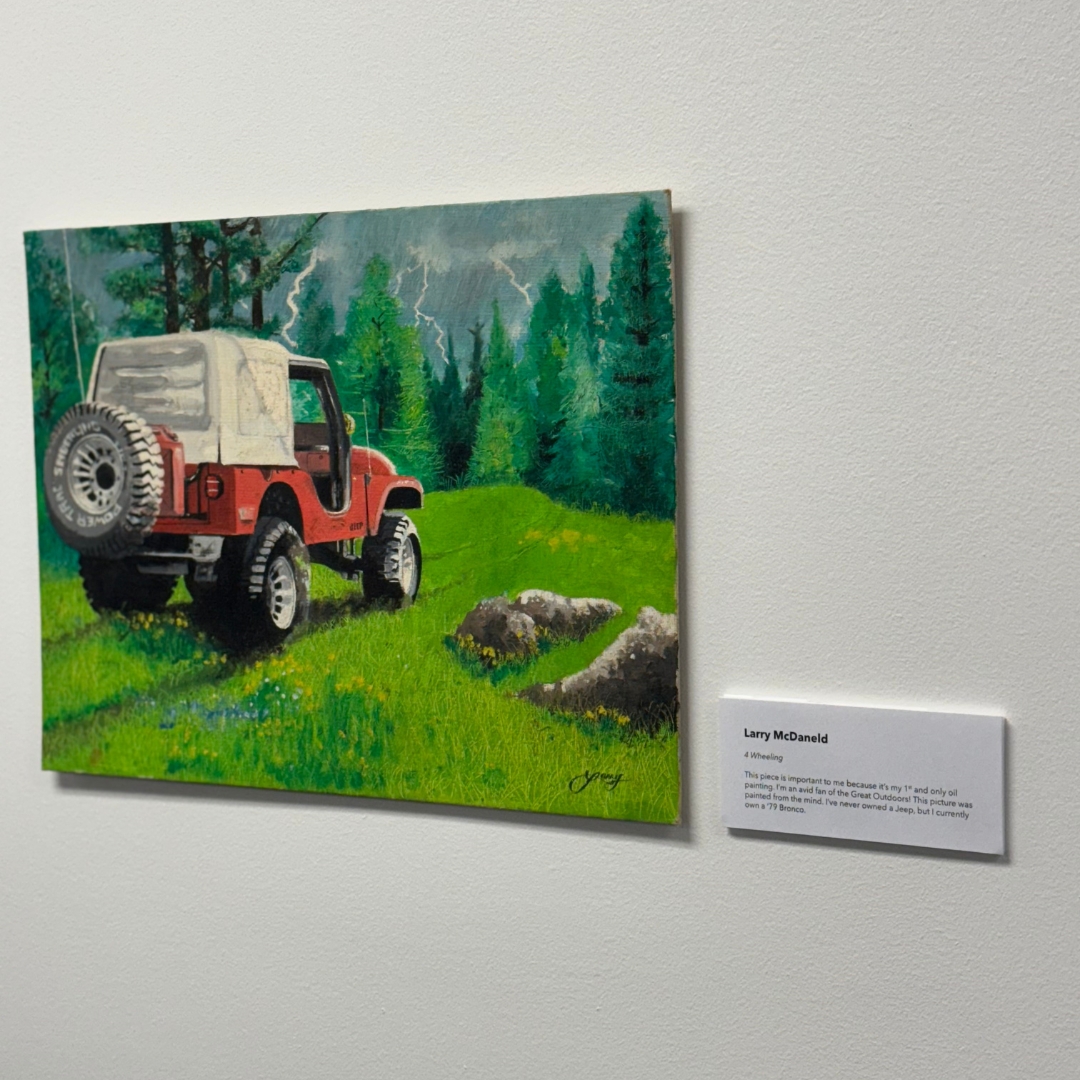 A picture taken of a painting at the K-State Salina art gallery