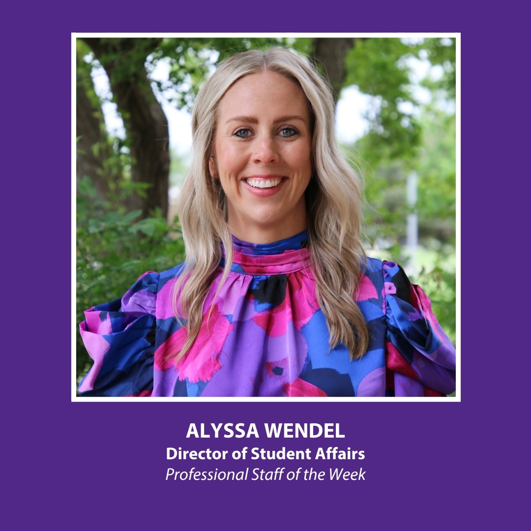 Alyssa Wendel, Professional Staff of the Week recipient news release link